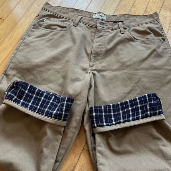 L.L.Bean fully flannel lined pants 38 X29 - Picture 2 of 10